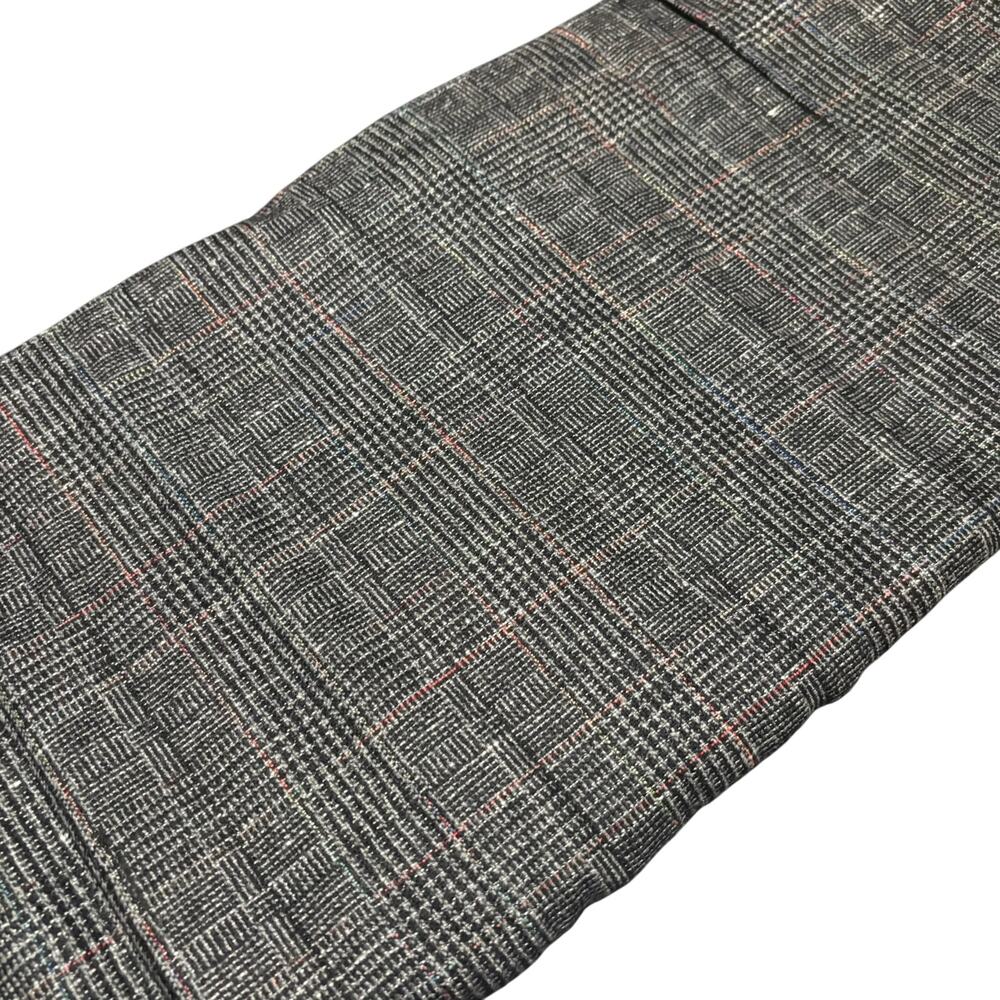 Black Gray Multicolor Glen Plaid Fabric Cotton Wool Acrylic Blend 58" Wide 3 Yd